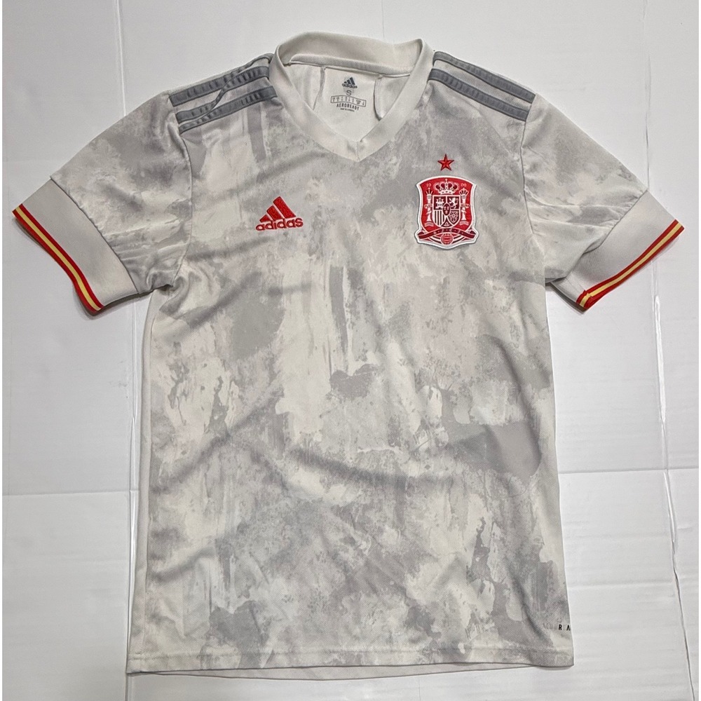 Adidas Spain Away Jersey 2020 Mens Small Grey White Soccer Futbol Aeroready